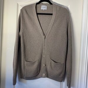 Vintage Grandpa Cardigan Topman Made in Britain – Preppy Knit Brown Button-Up M